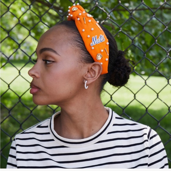 🧡💙Lele Sadoughi MLB NY Mets Embellished Headband {NWT} - Picture 3 of 6